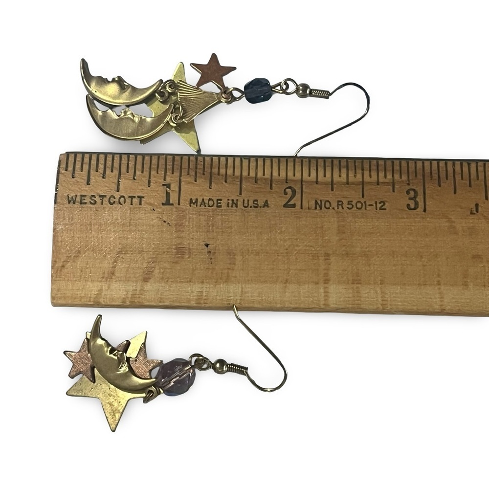Vintage 80s Isle of Magic Moon and Star Earrings - Picture 3 of 3